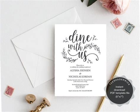 DIY Wedding Dinner Invitation Template