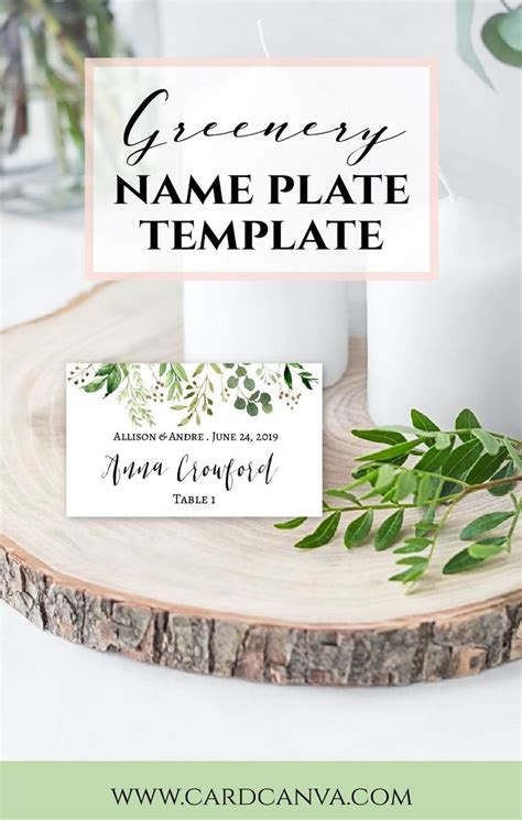 DIY Wedding Name Card Template