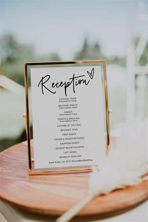 DIY Wedding Reception Program Template