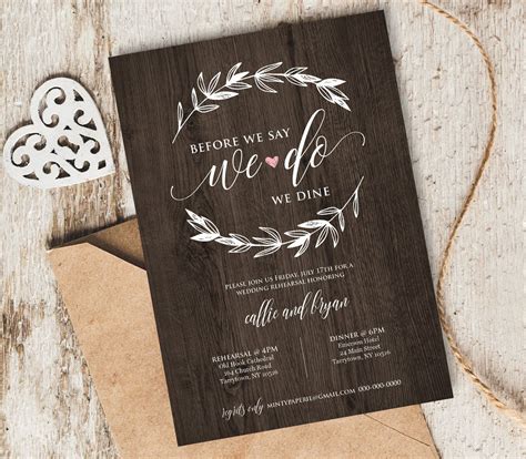 DIY Wedding Rehearsal Invitations