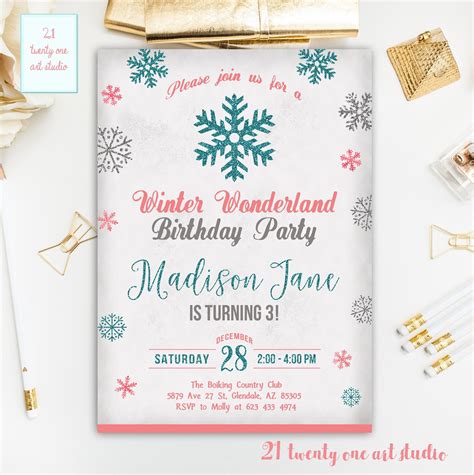 DIY Winter Wonderland Invitation Templates