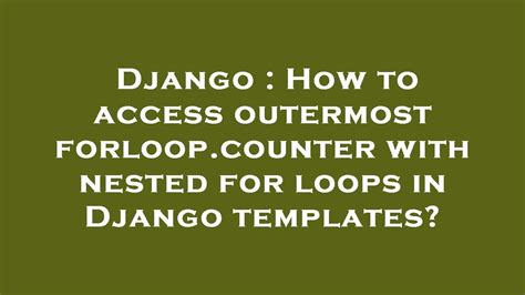 Django Nested Loop