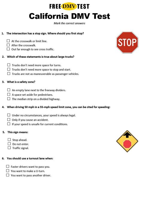 DMV Permit Test Format