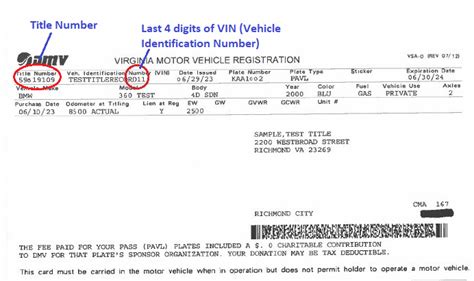 DMV Registration Card