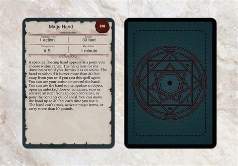 DND Spell Cards Materials