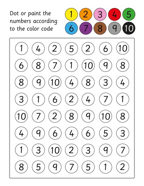 Do A Dot Worksheets for Color Recognition