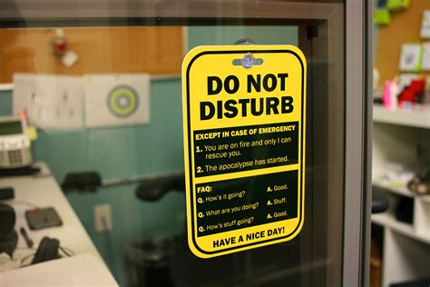 Do Not Disturb Sign for Office Cubicle