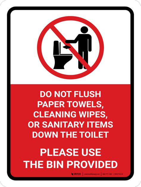 Do Not Flush Signs for Offices