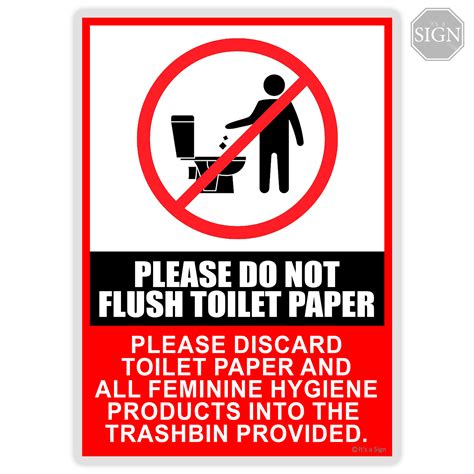 Do Not Flush Signs for Public Restrooms