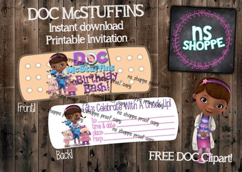 Doc McStuffins Band-Aid Invitation