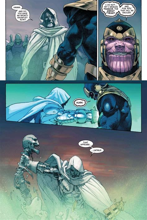 Doctor Doom facing Thanos