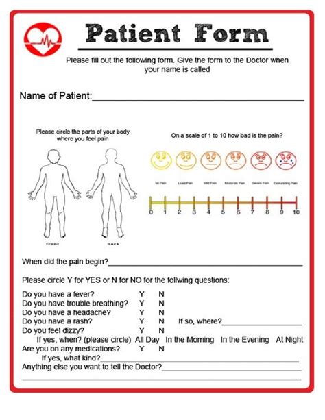 Doctor Forms for Kids to Play and Learn