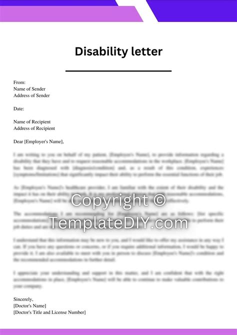 Doctor's Note Template for Disability Benefits