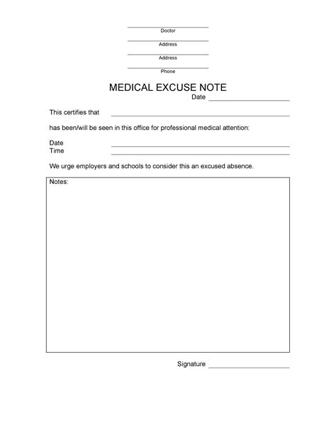 Doctor's Note for Work