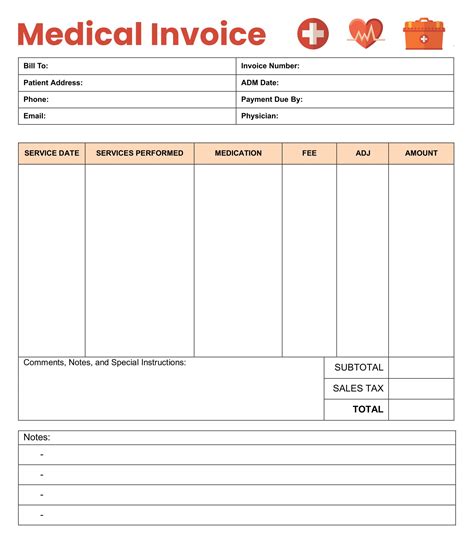 Doctor's Office Invoice Template Example 6