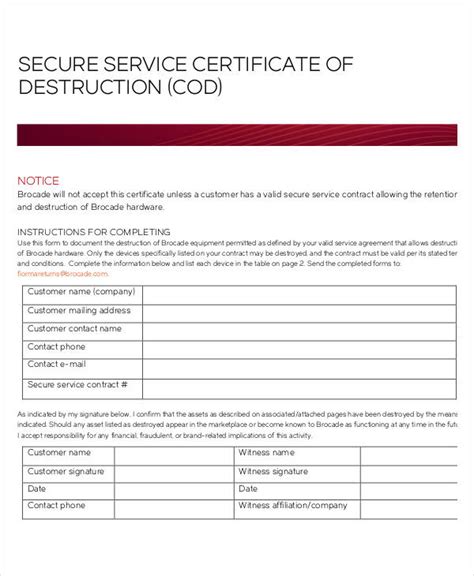 Document Destruction Procedure Template