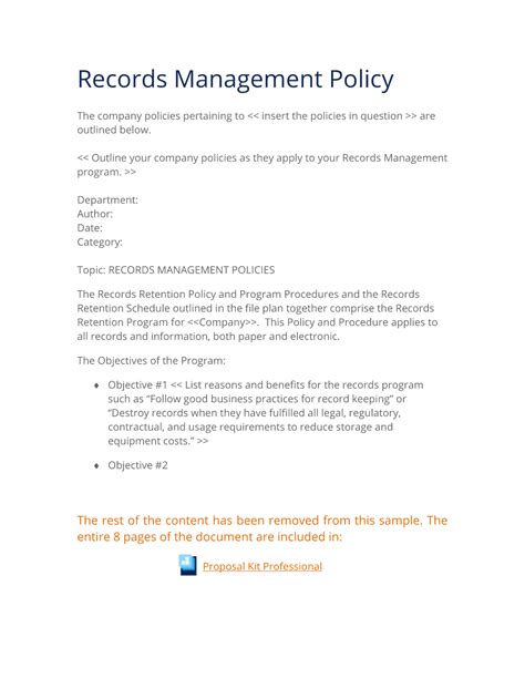 Document Management Policy Template