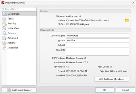 Document Properties Macros Settings