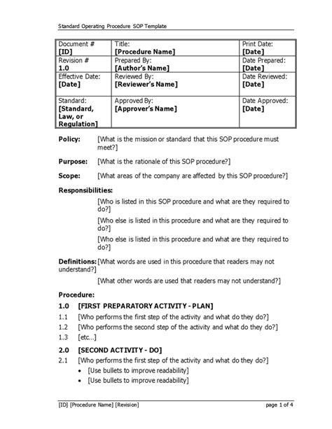 Document Storage Procedure Template