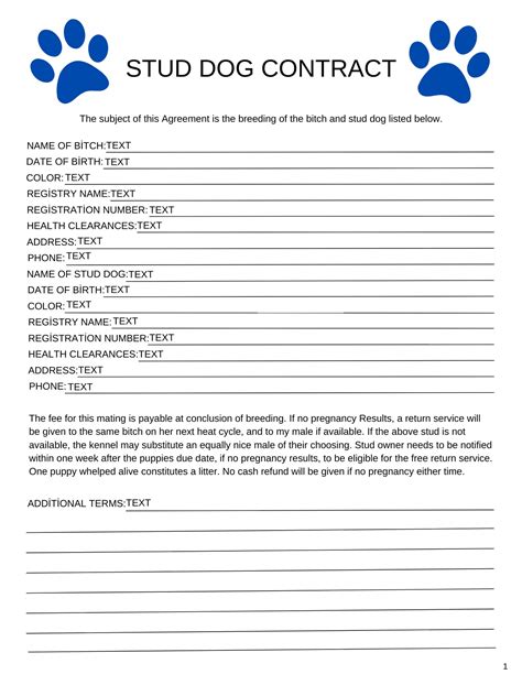 Dog Breeder Agreement Template