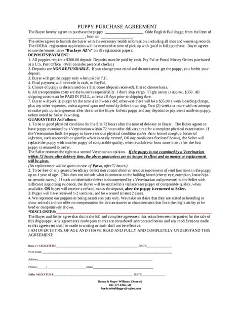 Dog Breeding Contract Template 6