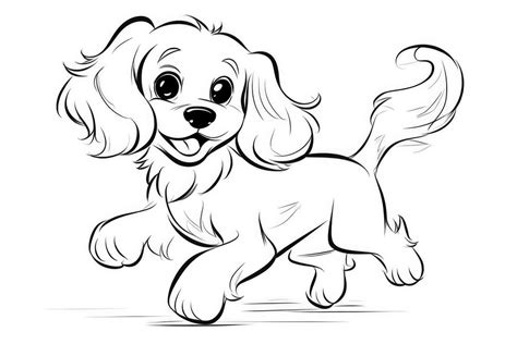 Dog Cartoon Coloring Page