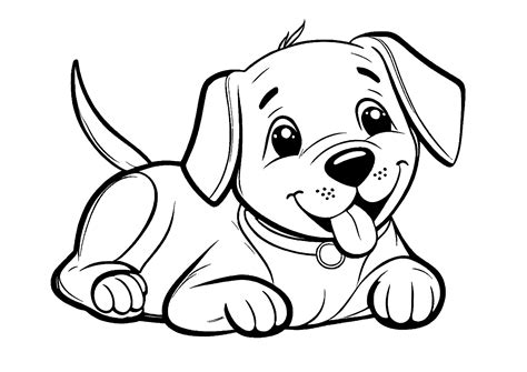 Dog coloring page with a car