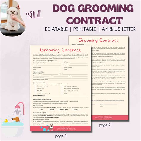 dog grooming contract template 5