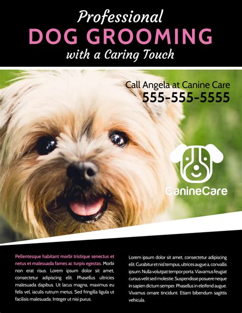 Dog Grooming Flyer Template 1