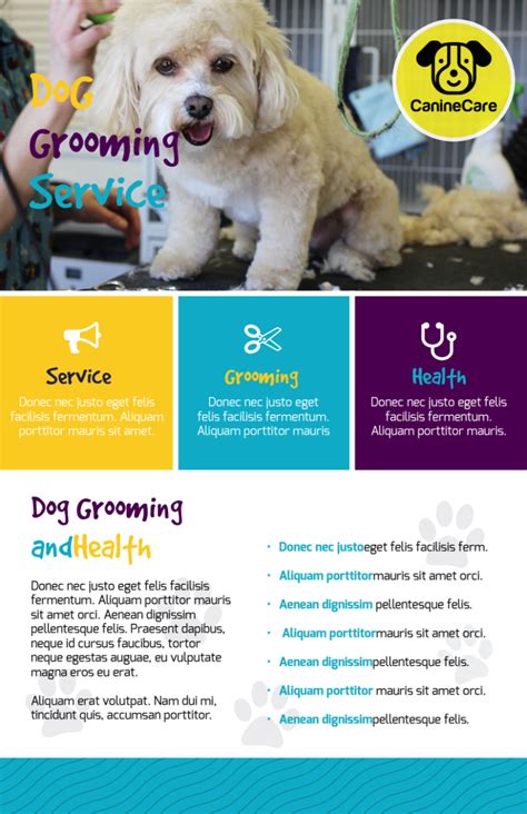 Dog Grooming Flyer Template 3