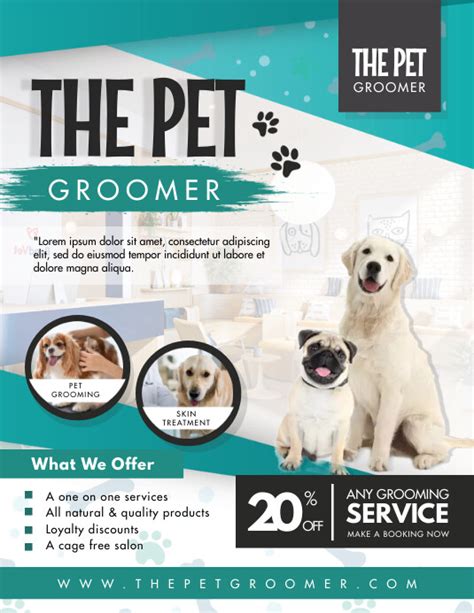 Dog Grooming Flyer Template 6