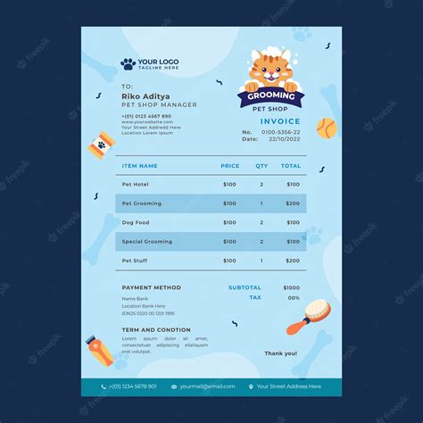 Dog Grooming Invoice Template 10