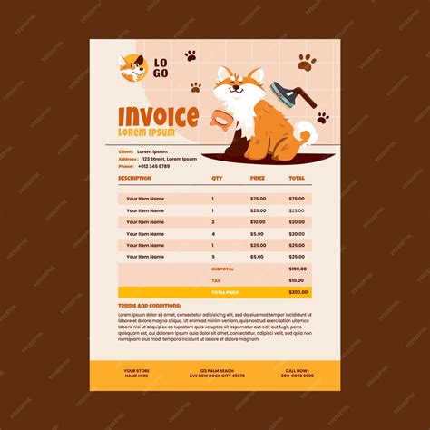 Dog Grooming Invoice Template 4