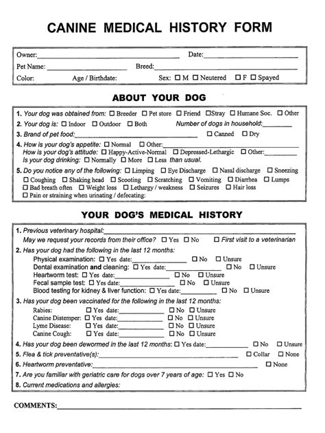 Dog Medical History