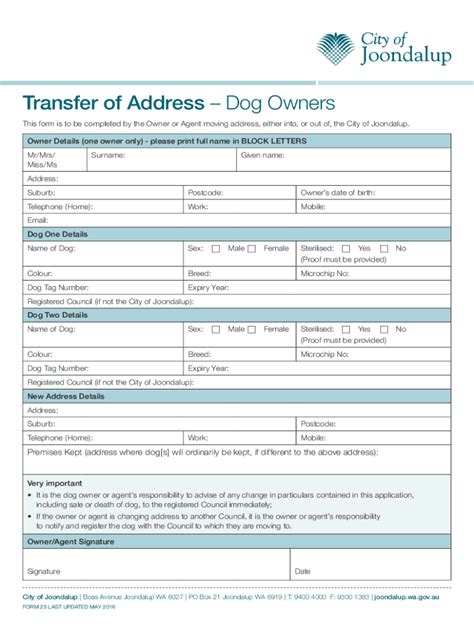 Dog Ownership Transfer Template