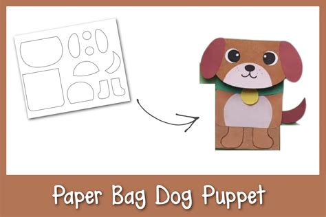 Dog Paper Bag Puppet Template 1