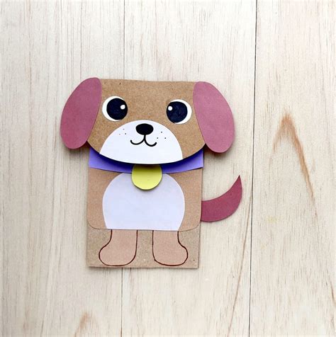 Dog Paper Bag Puppet Template 10