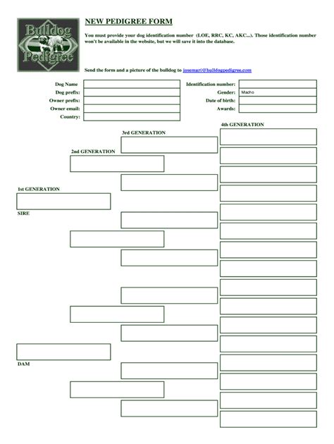 Dog Pedigree Template 9