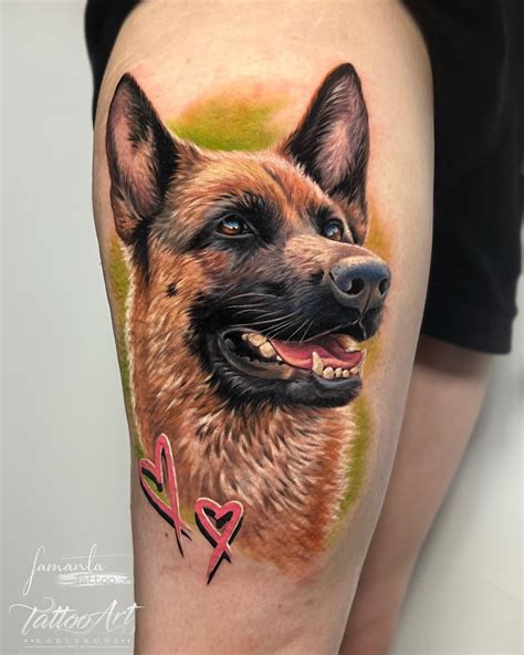 Dog Portrait Tattoo Design