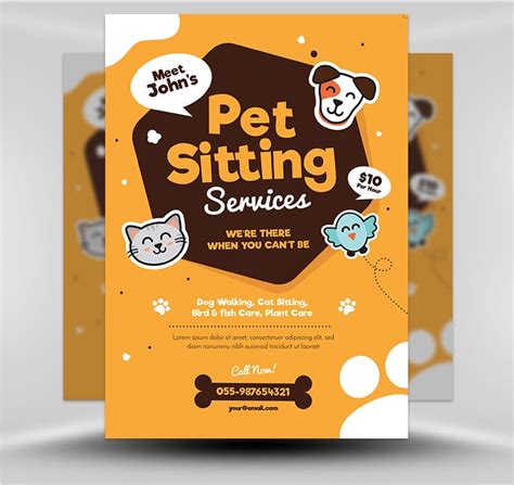 Dog Sitter Flyer Template Design Ideas