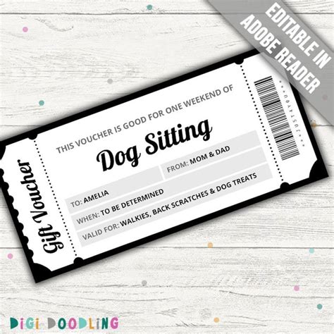 Dog sitting coupon template sample