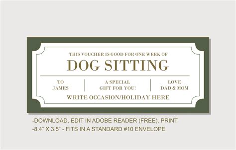 Dog sitting coupon template coupon