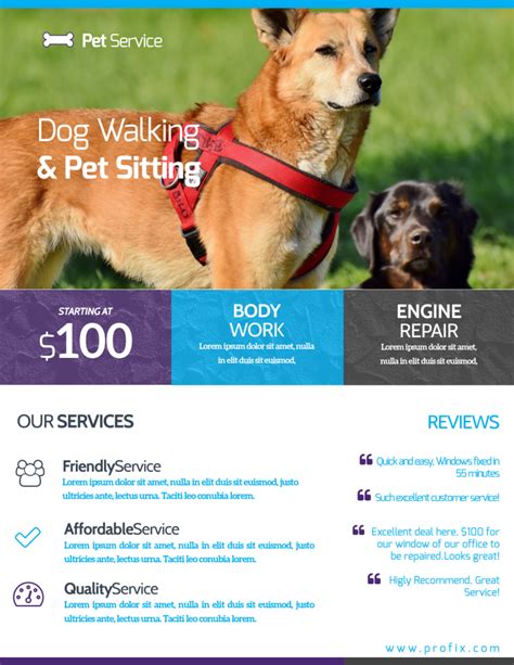 Dog sitting flyer template 10