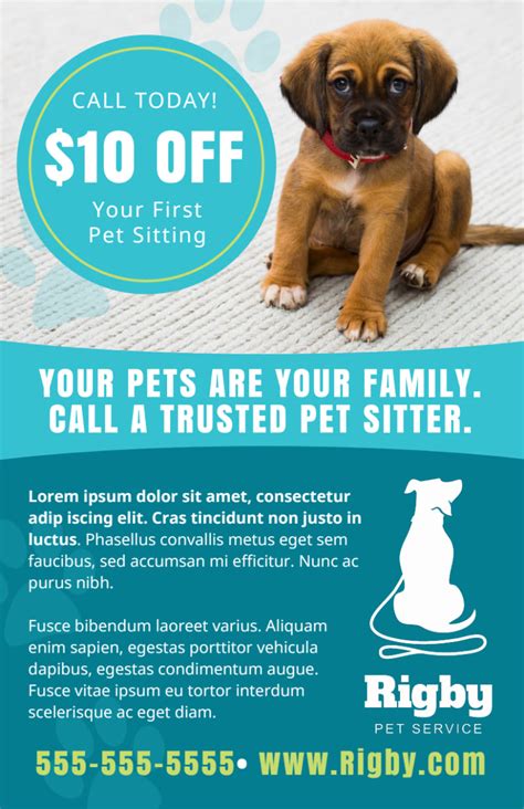 Dog sitting flyer template 2