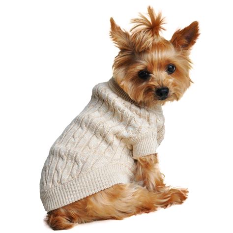 Dog Sweater with Cable Knit Pattern