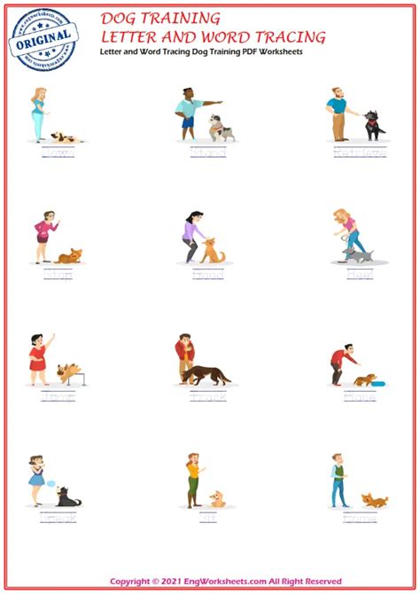 Dog training worksheets on a desk