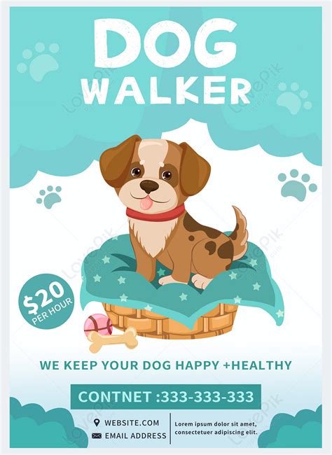 Dog Walker Flyer Template with a Bold Headline