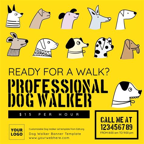 Dog Walker Flyer Template with a Simple Design