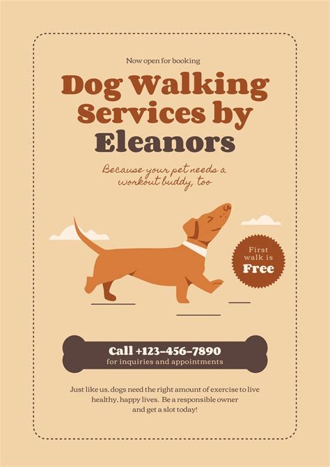 Dog Walker Flyer Template with a Modern Look