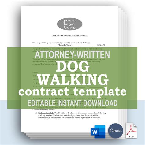 dog walking contract template